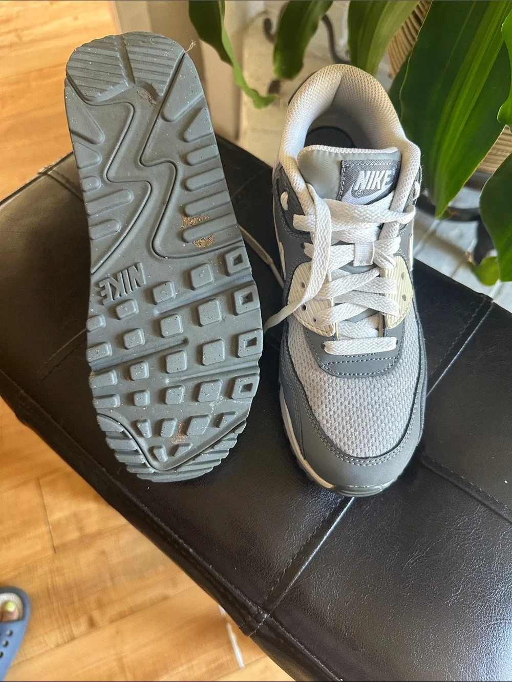 Nike Gray and White Air Max Sneakers